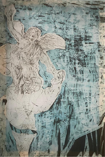 İpek Kumaş Üzerine Mum Batik, 125x85 cm