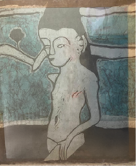 İpek Kumaş Üzerine Mum Batik, 112x95 cm