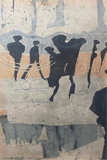 İpek Kumaş Üzerine Mum Batik, 138x70 cm